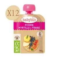 【法國Babybio 】生機蘋果藍莓草莓纖果泥90gX12 《 嬰幼兒副食品》 - 比價