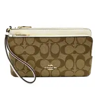 ~COACH ~C LOGO 長夾式雙層大手拿包零錢包米白 - 比價