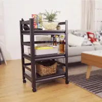 【FL  】快裝式岩熔碳鋼三層可調免螺絲附輪耐重置物架 層架 收納架-40x50x80cm FL-259