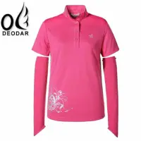 【DEODAR 女 Polartec 高領衫 桃紅】22C00200 美國Polartec Power Dry 袖套 涼感 抗UV 排汗